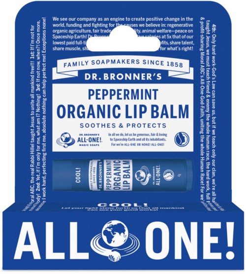 Dr. Bronner's Peppermint Organic Lip Balm 4 g