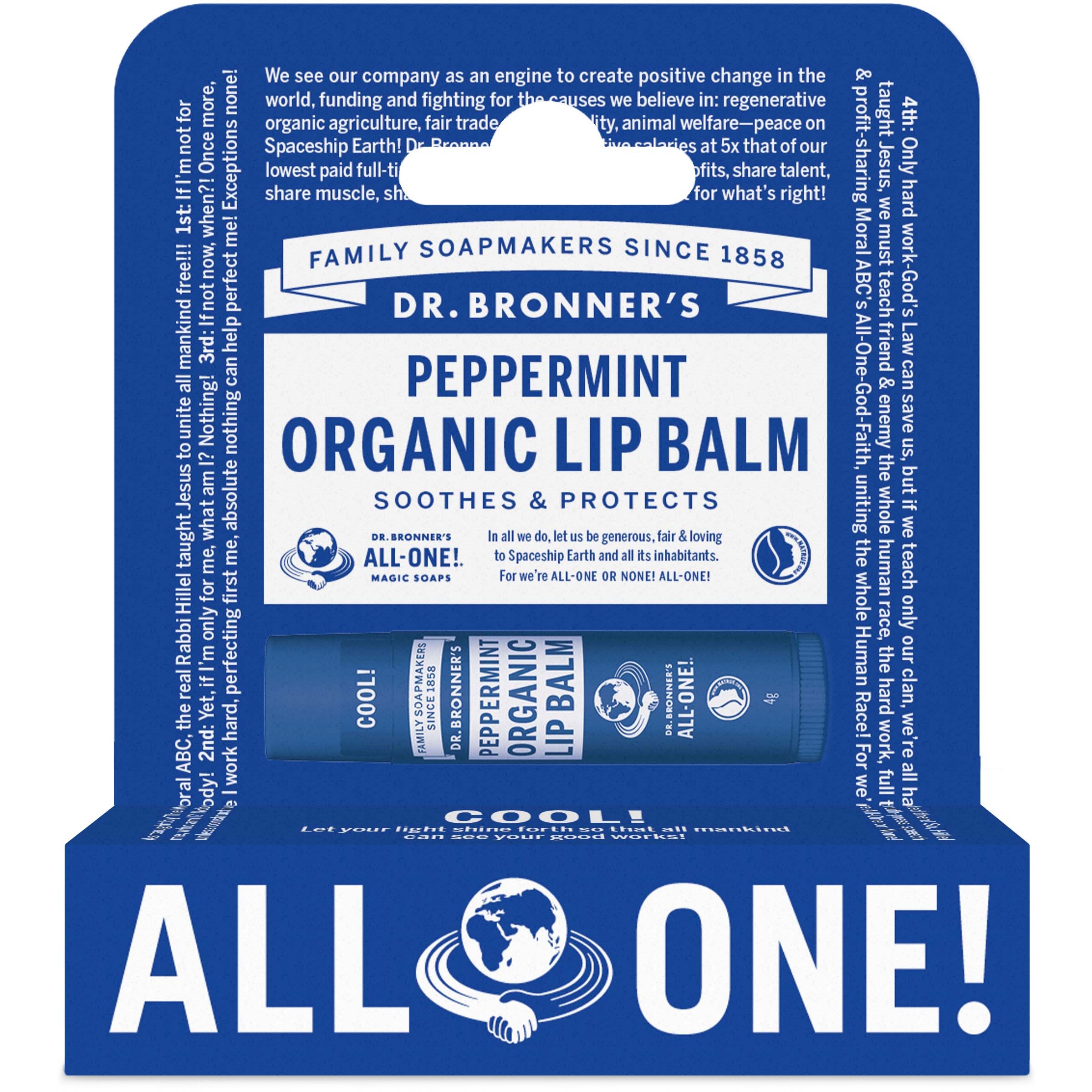 Dr. Bronner's Organic Lip Balm Peppermint 4 g