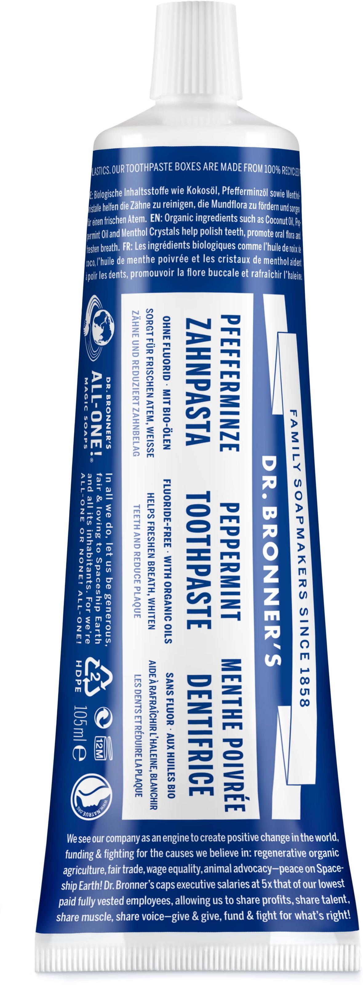 Dr Bronner S Peppermint Toothpaste 140 G Lyko Com