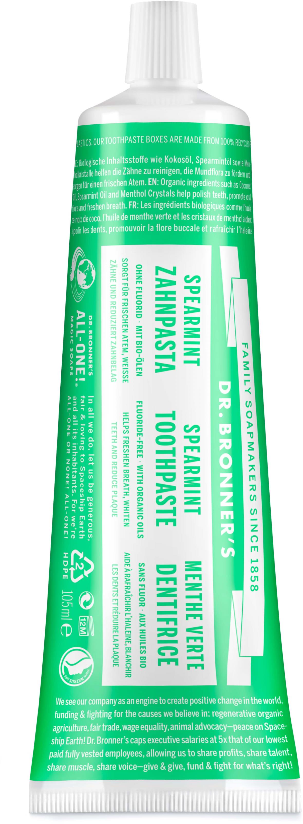 Dr Bronner S Toothpaste Spearmint Lyko Com