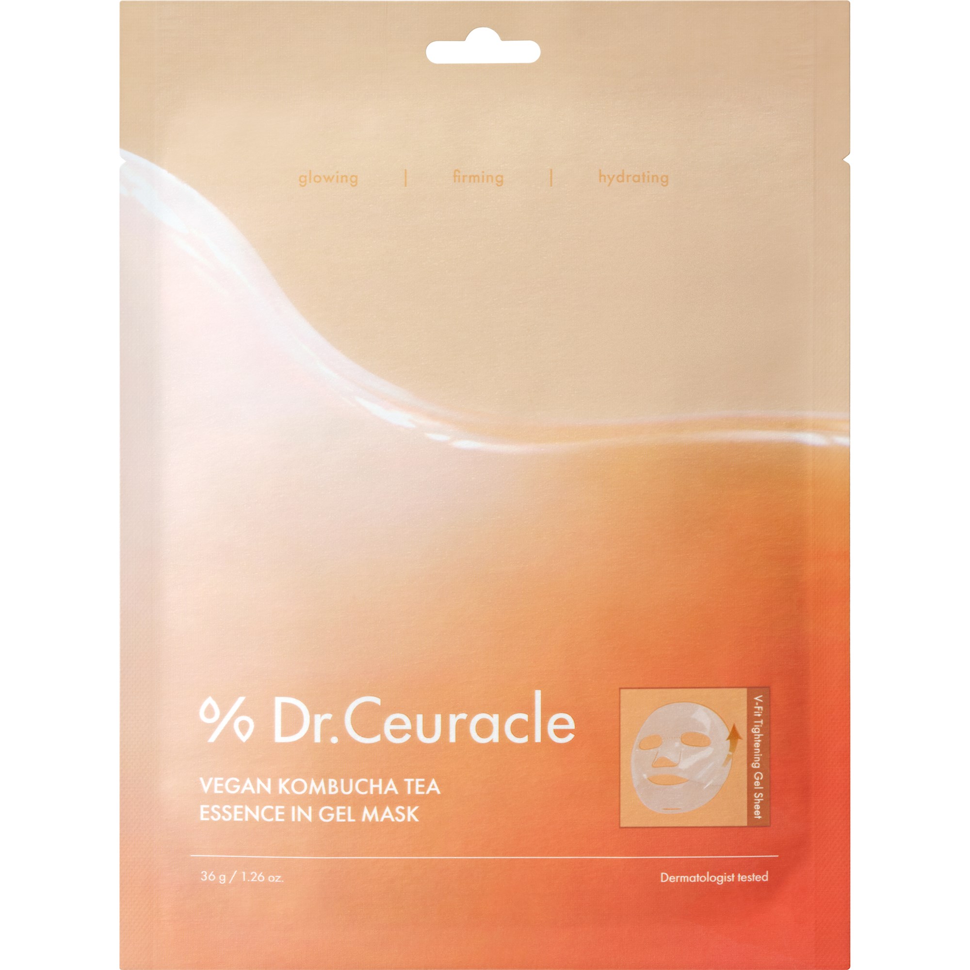 Dr. Ceuracle Vegan Kombucha Tea Essence In Gel Mask 36 g billede