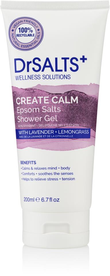 DrSALTS+ Create Calm Epsom Salts Shower Gel 200ml