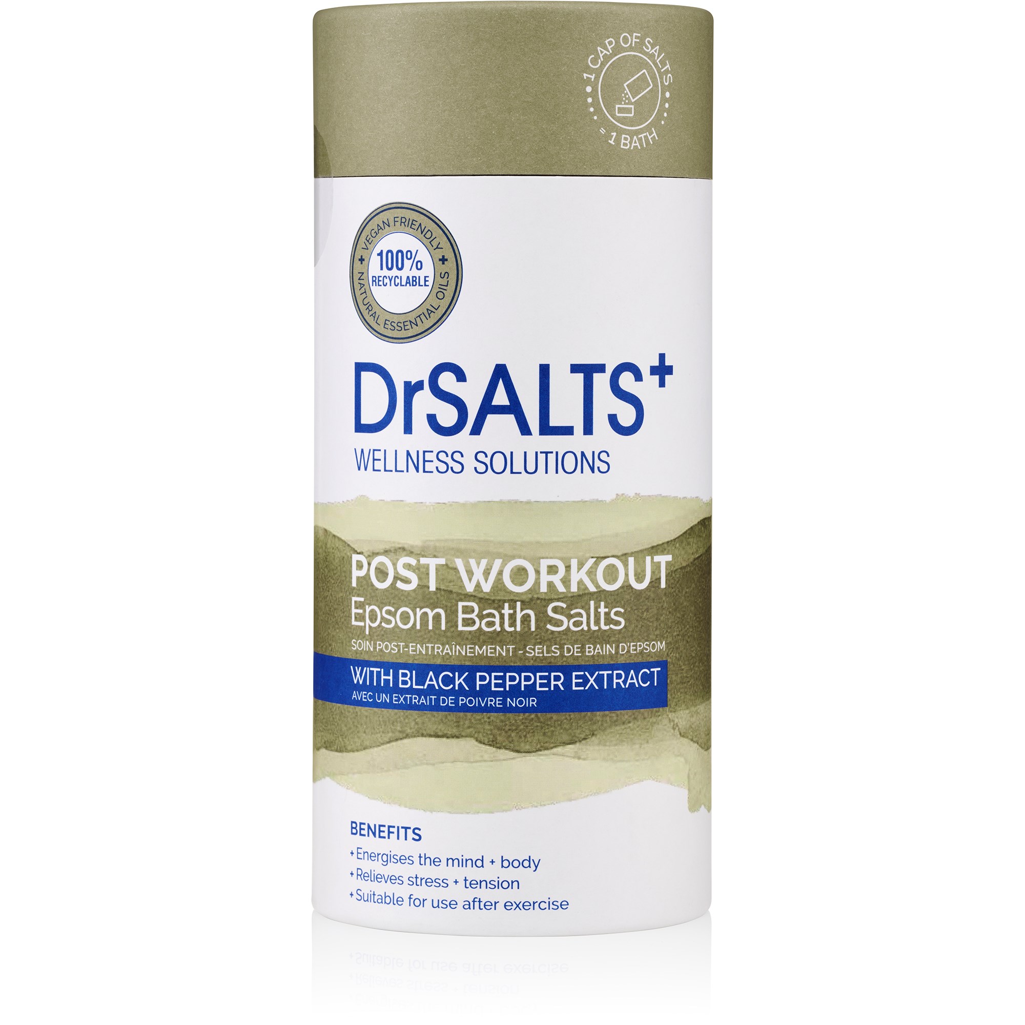 Läs mer om DrSALTS+ Post Workout Epsom Bath Salts 750 g