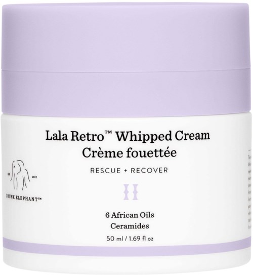 En burk med La La Retro Whipped Cream med sex afrikanska oljor och keramiska delar, för räddning och återhämtning.