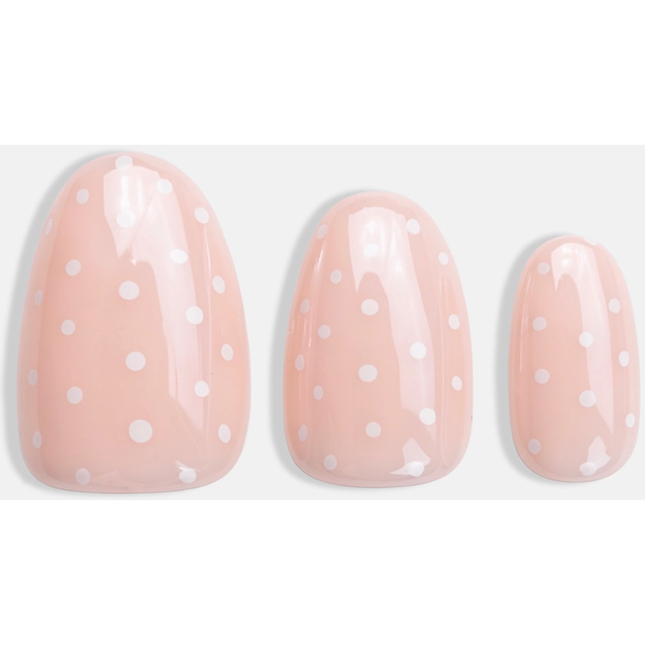 DUFFBEAUTY Instant Pro Press-On Manicure Glazed Polka Short Almon