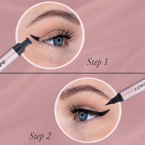 Подводка для глаз Duff Beauty Master Stamp & Stroke Eyeliner со штампом 12 мм, оттенок Dark Chocolate — фото 3