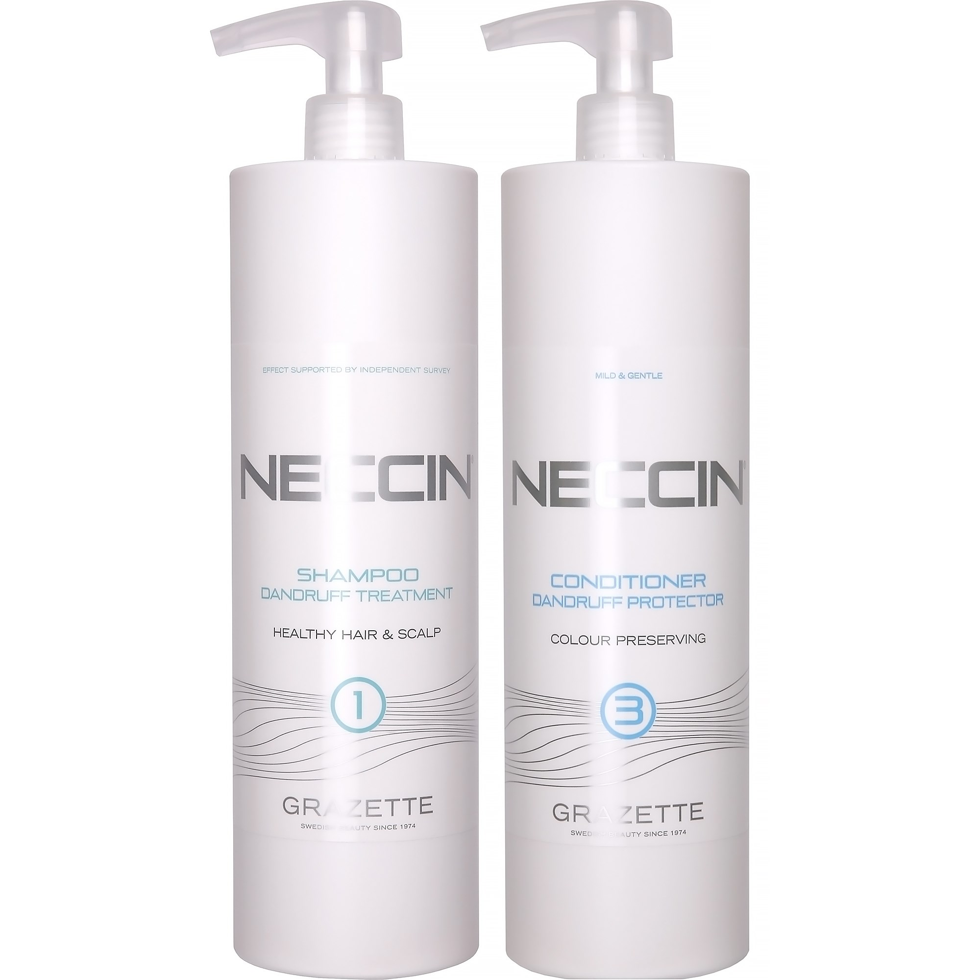 Neccin No.1 Anti-Dandruff Shampoo 1000 ml & No.3 Dandruff Protect