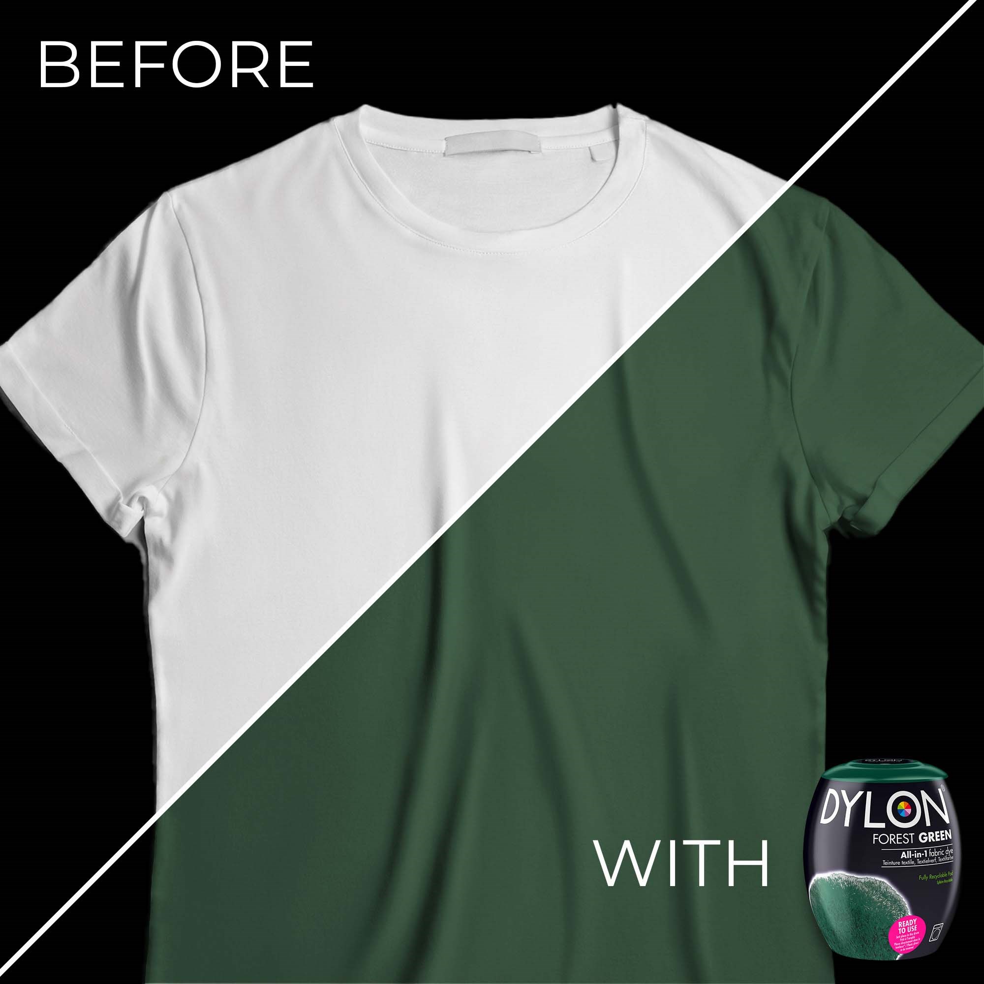 Dylon all-in-1 textilfärg  09 Forest Green (zdjęcie 3)