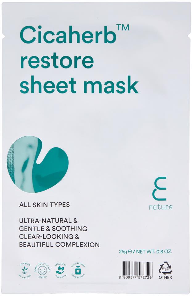 E NATURE Cicaherb™ restore sheet mask 25g