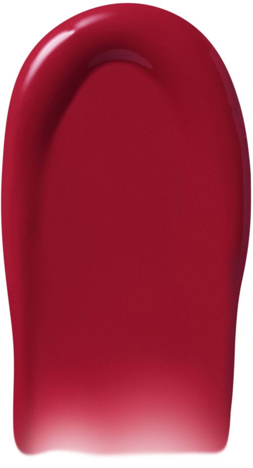 A red nail polish swatch showing a glossy, smooth surface with a slight curve.
