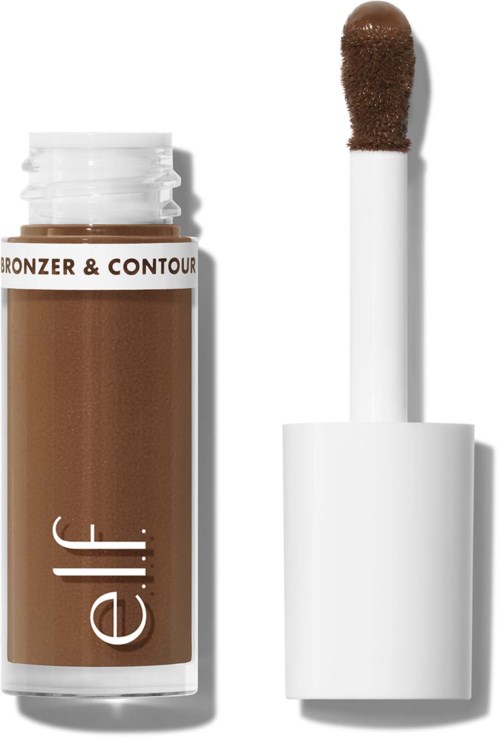En liten tub märkta 'Bronzer & Contour' med brunt flytande och applikator.