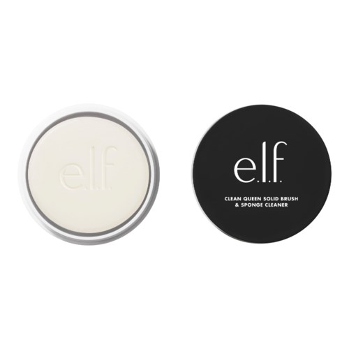 Två behållare märkta 'elf', en vit och en svart, för rengöringsmedel och svamprengöring.