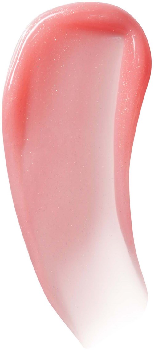 A pink and white curved object, smooth texture, resembles a swirl or flower petal.