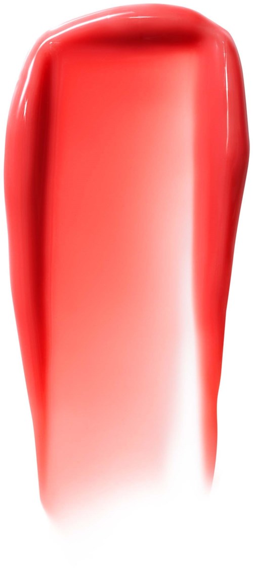 A shiny red and white object with smooth, rounded edges that looks like a stylized foot or shoe.