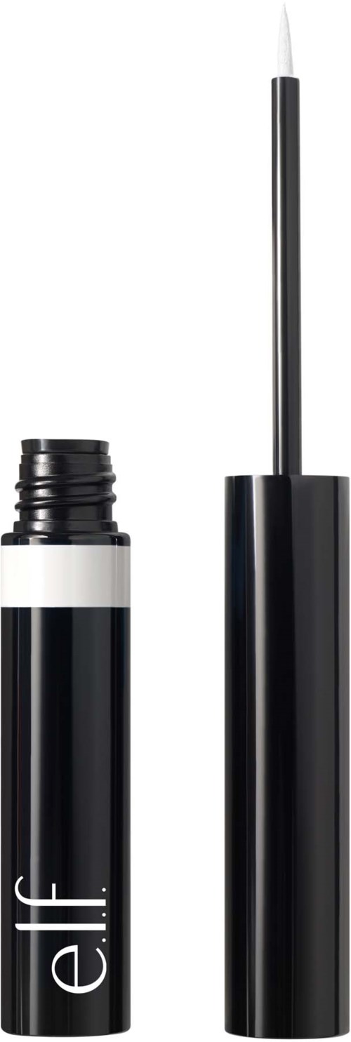 A black tube with a white label and a separate wand with a brush, likely a lip gloss or liquid lipstick.
