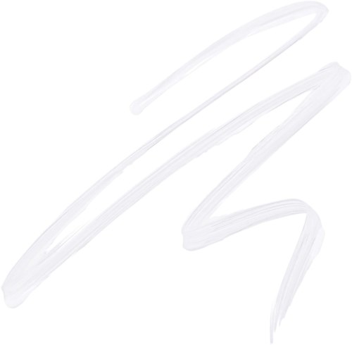 A white brush stroke on a plain white background. No text or objects other than the stroke.