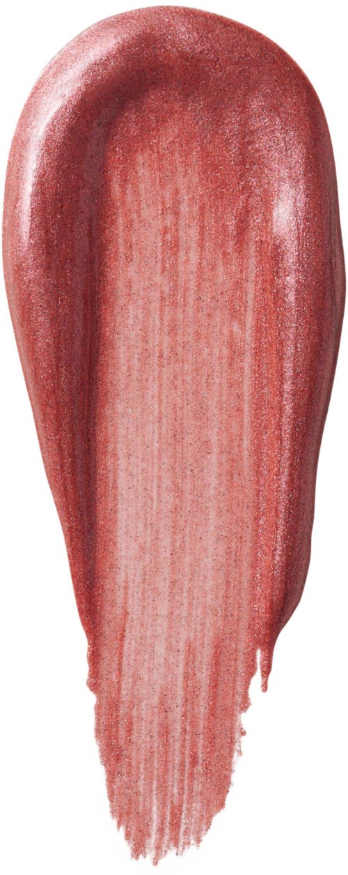 En sminkebørste med rosa-rød krem eller leppestift på.