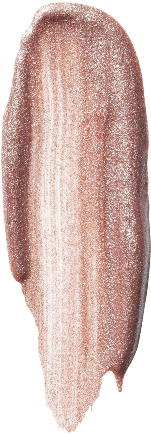 Metallinen, kimaltava meikkitarra, jossa on beige-pinkki väri ja glitterrakenne.