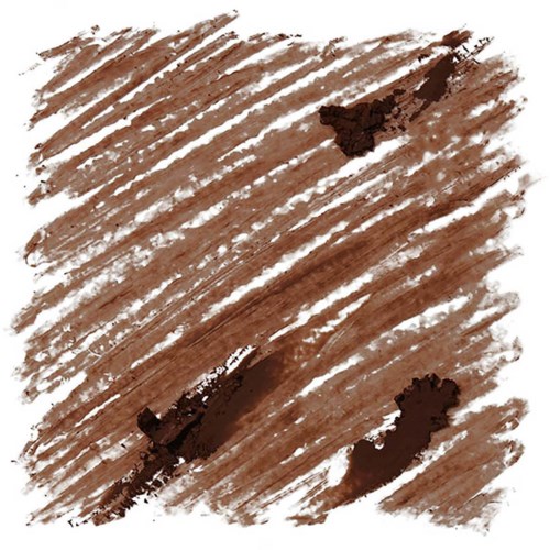 Brown colored scribbles and smudges on a white background. No clear shapes or objects.