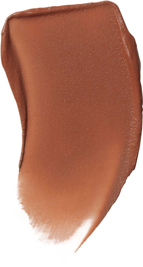 Et tykt børstestrøk av beige farge på en hvit bakgrunn.