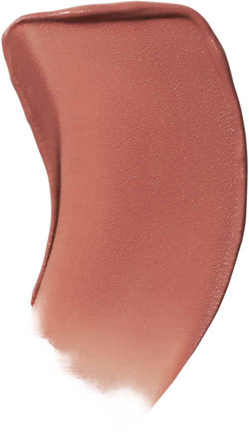 En buet, rosa-beige makeupprodukt, muligens rouge eller foundation, med en glatt tekstur.