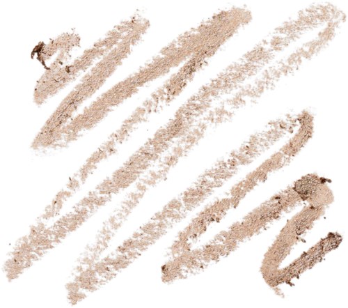 Light brown crayon marks, curved and uneven, on white background.