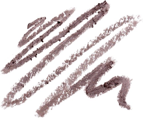 Grayish-brown crayon marks in various lengths and directions on white paper.