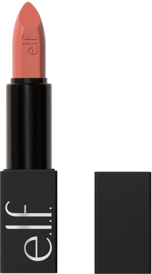 A pink lipstick in a black case with the brand name 'e.l.f.' on it.