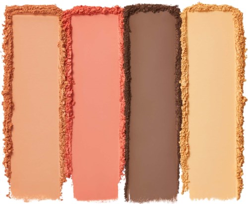 Fire fargerike bøker med grove kanter og enkle omslag i nyanser av beige, rosa, brunt og gult.