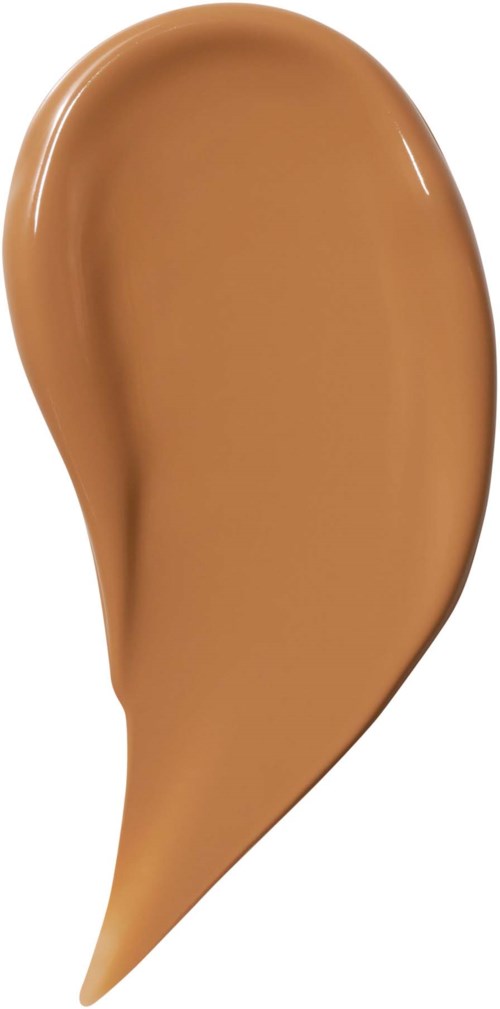Beige-ruskea, pisaramainen esine, jossa on sileä pinta, muistuttaa meikkivoidetta tai meikkiä.