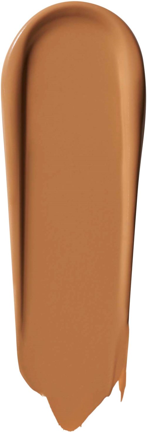 En beige leppestiftprøve med glatt, skinnende overflate og rund topp.