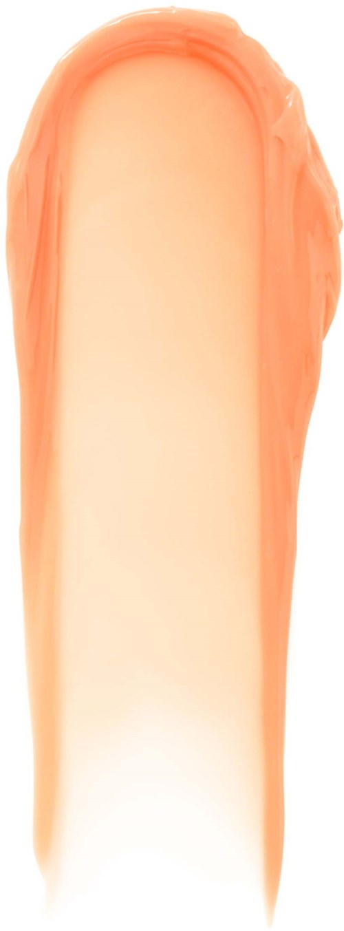 En makeup-prov i persiko- och beige nyanser med slät yta och gradienteffekt.