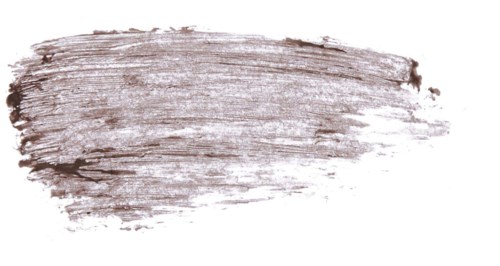 Ett brunt/grått färgstreck på vit bakgrund, med råa kanter och textur.