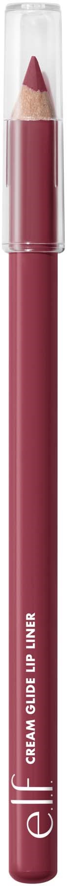 En rosa leppeblyant med gjennomsiktig hette. Merket "e.l.f." og produktnavnet "SCULPT CURL LIP LINER" er synlig.