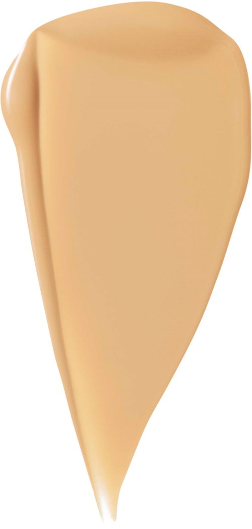 Beige-meikkivoide, jossa tippon muotoinen ja sileä pinta.