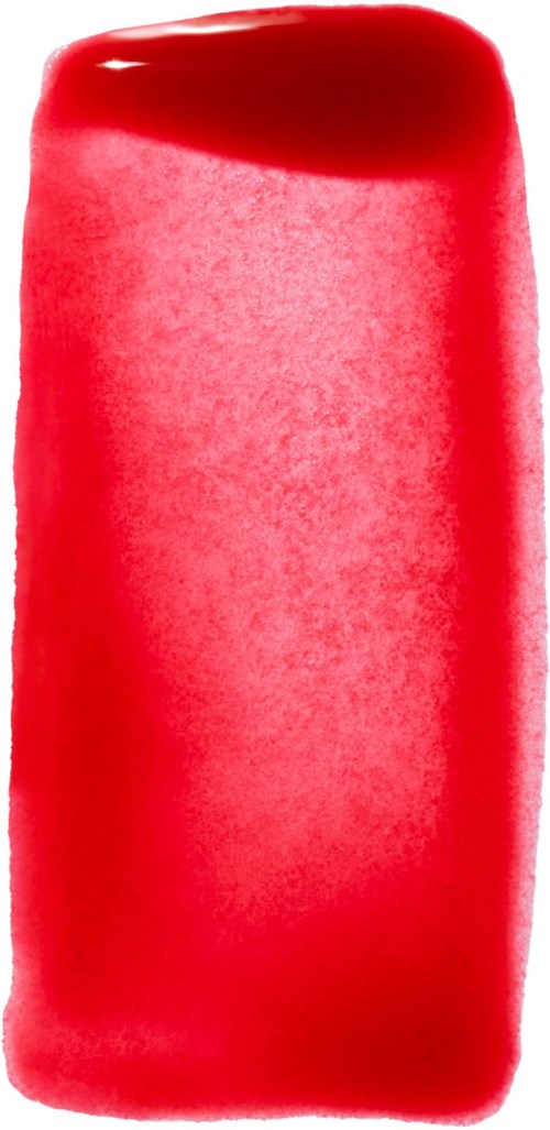 A red object with a shiny top and textured body, tall and rectangular shape.