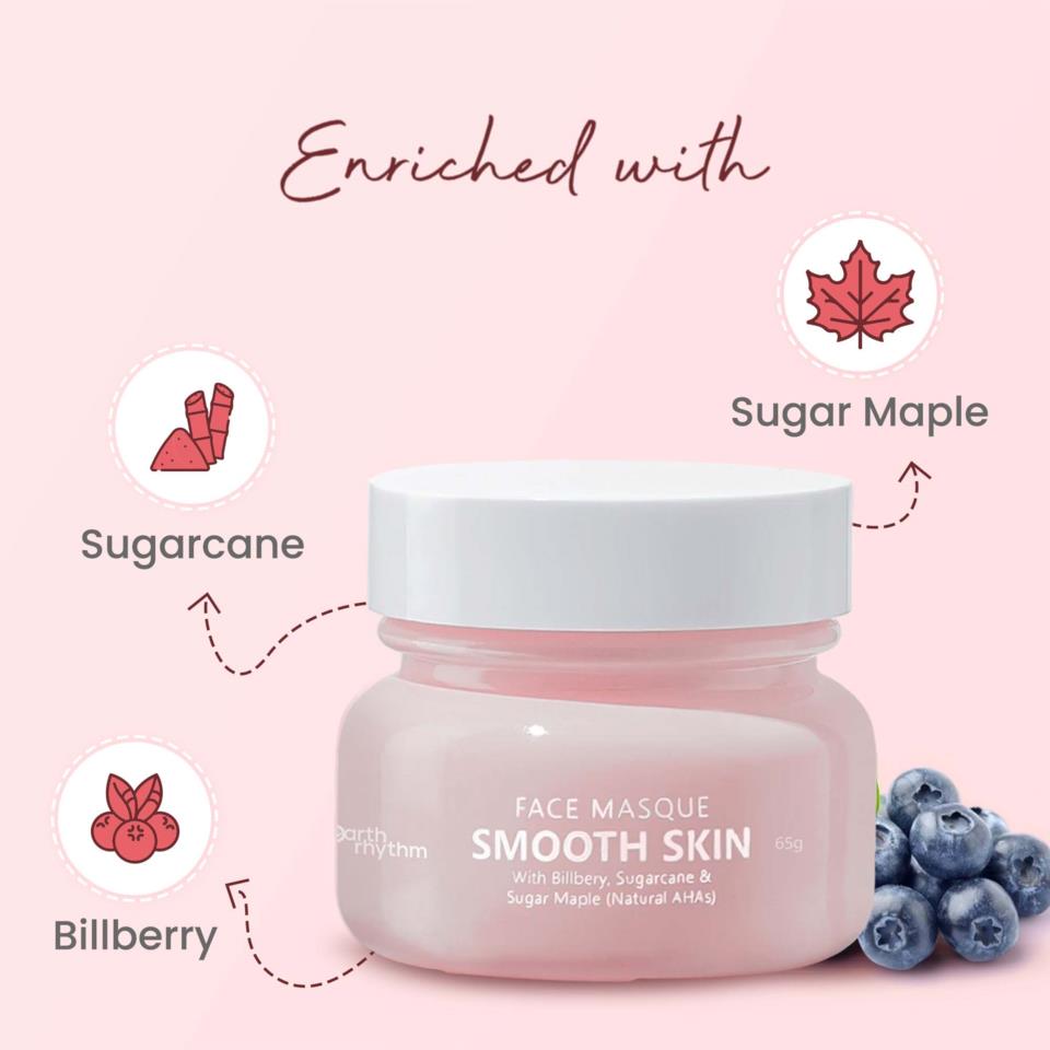 Earth Rhythm Smooth Skin Face Masque With Bilberry Sugarcane & Sugar Maple 65 g