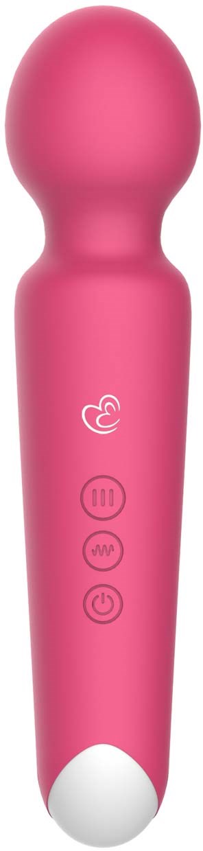 Pink massager with four button controls and a cloud logo near the top.