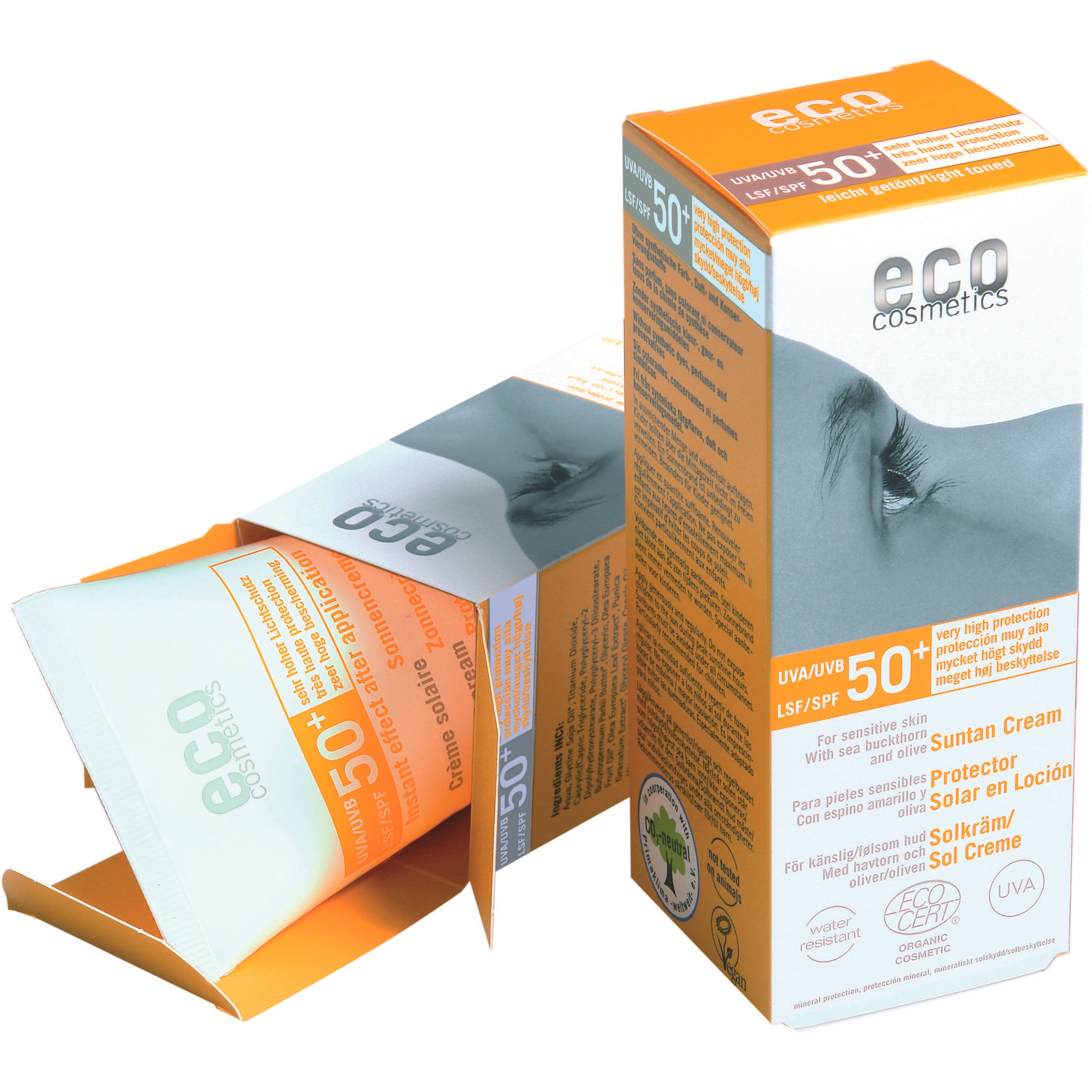 Läs mer om Eco Cosmetics Solkräm 50+ Spf Havtorn 75 ml