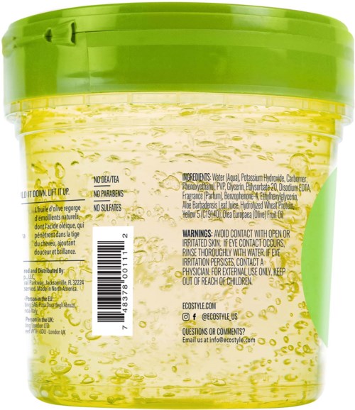 En grön lock med en genomskinlig behållare som visar gula bubblor inuti, troligen en gel eller vätskeprodukt.