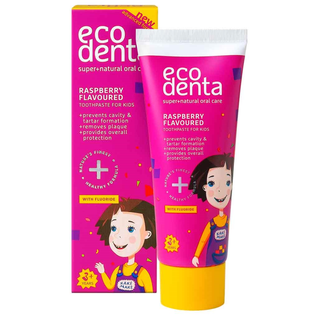 Läs mer om Ecodenta Green Line Raspberry flavoured toothpaste for kids 75 ml