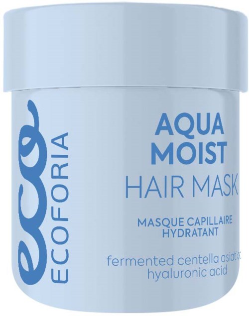 ECO FORIA Aqua Moist Hair Mask med centella asiatica och hyaluronsyra för återfuktning.