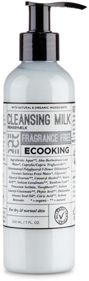 Ecooking Skincare Cleansing Milk Fragrance Free 200 ml