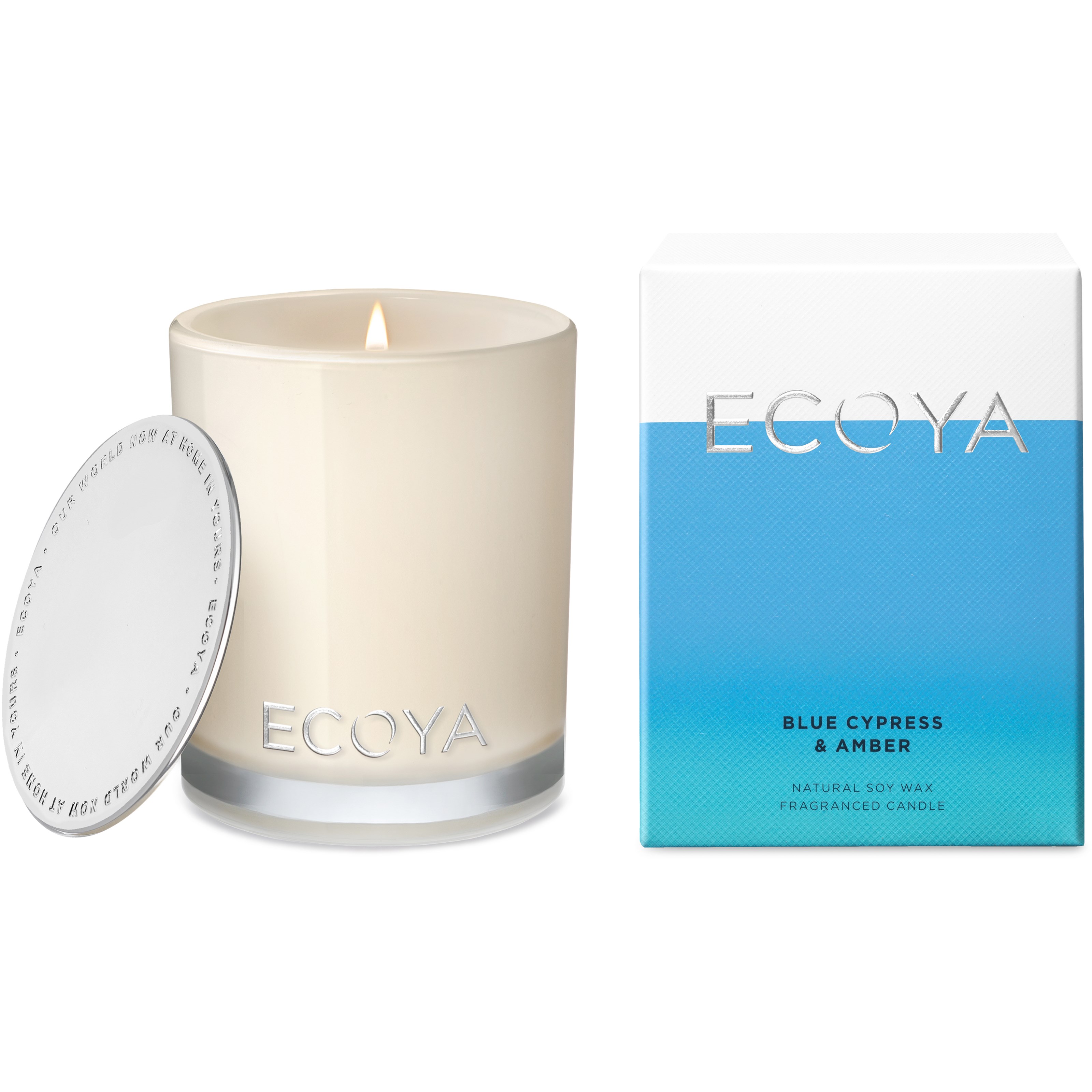 Bilde av Ecoya Blue Cypress & Amber Fragranced Candle 80 G