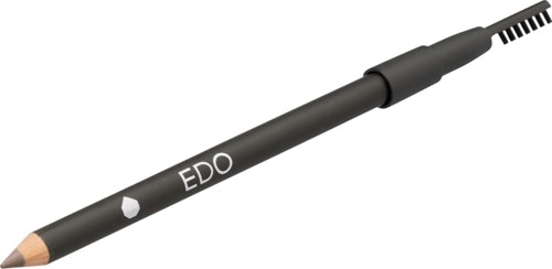 Een zwarte pen met het woord 'EDO' en een klein hart-symbool erop, met een uitschuifbare punt.