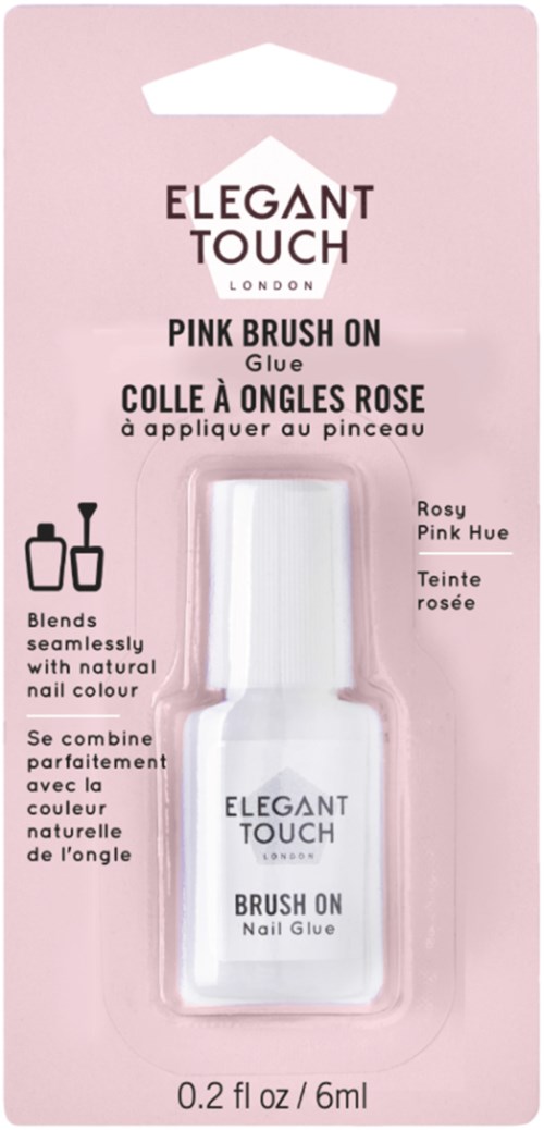 Elegant Touch Pink Brush On Nail Glue