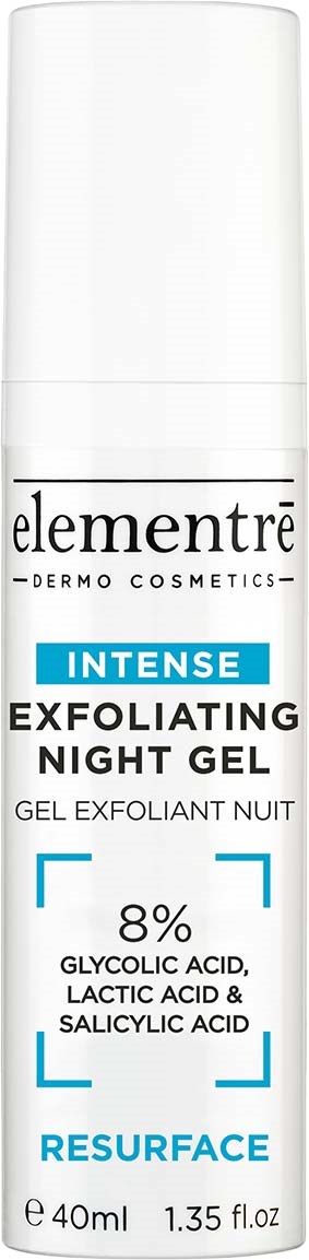 elementrē Exfoliating Night Gel 8% Glycolic, Lactic, Salicylic Acids 40 ml