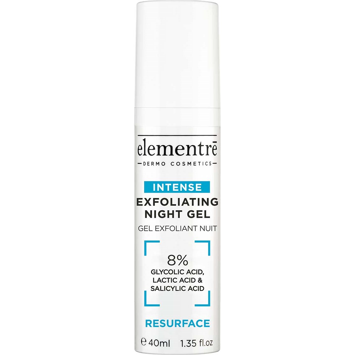 elementrē Exfoliating Night Gel 8% Glycolic, Lactic, Salicylic Ac