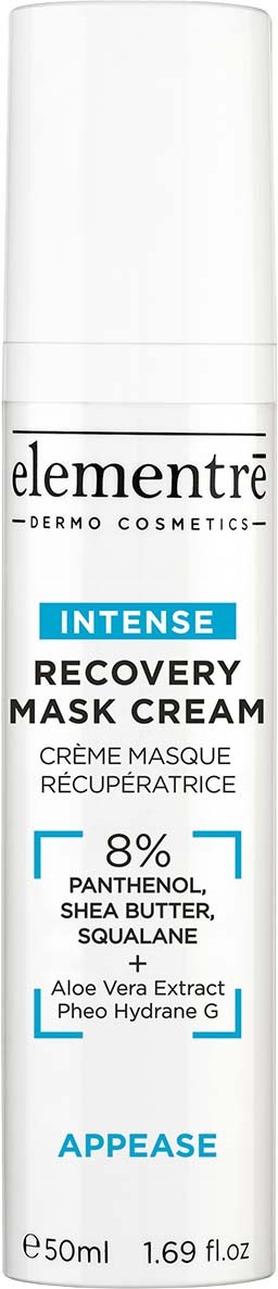 elementrē Recovery Mask Cream 8% Panthenol, Shea Butter, Squalane 50 ml