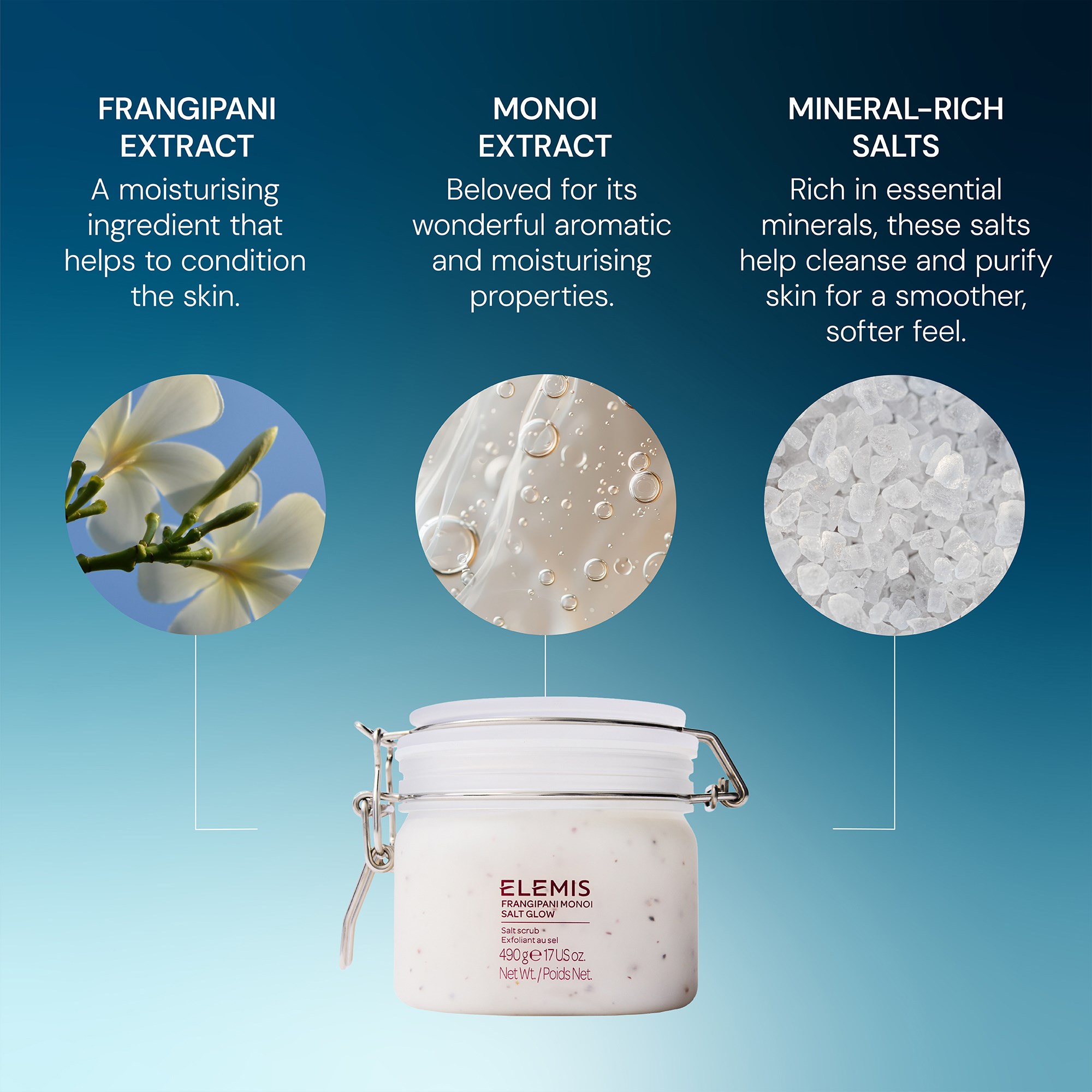 Elemis Frangipani Monoi Salt Glow 490 g (obrázok 5)